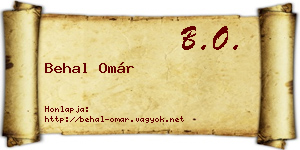 Behal Omár névjegykártya